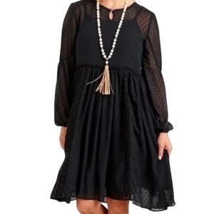 Black sheer overlay dress